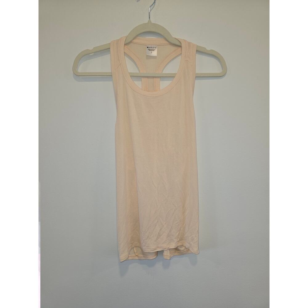 Athleta Cream Razor Back Tank Top Size S- Preloved